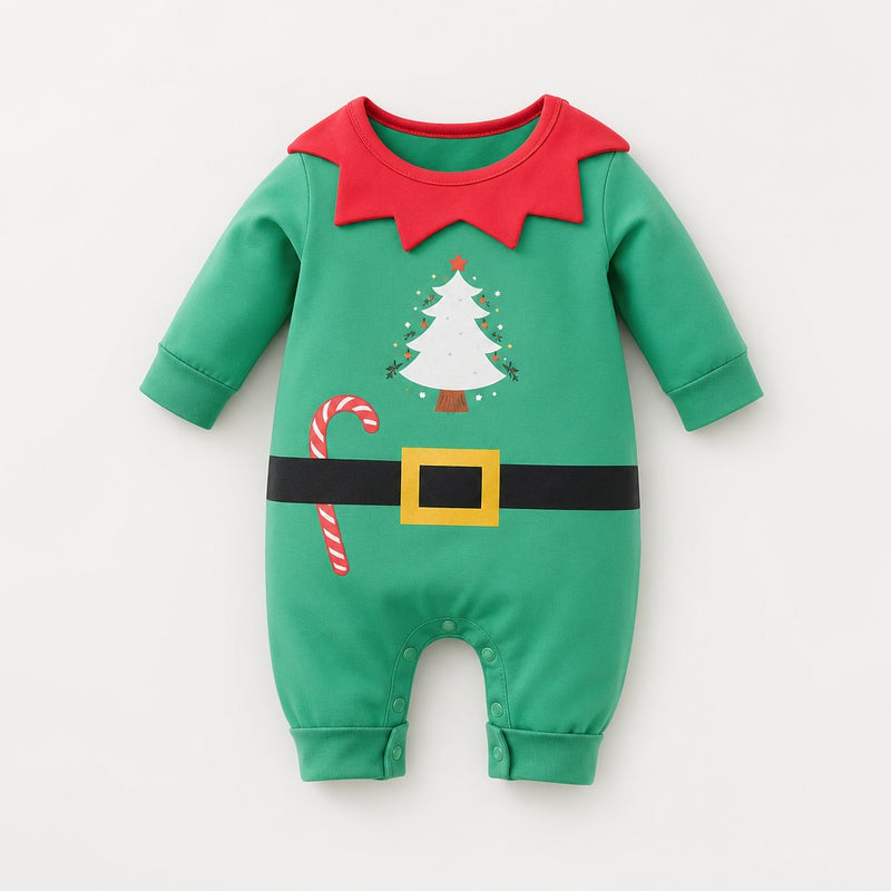 Babyoverall med julmotiv i viskosblandning